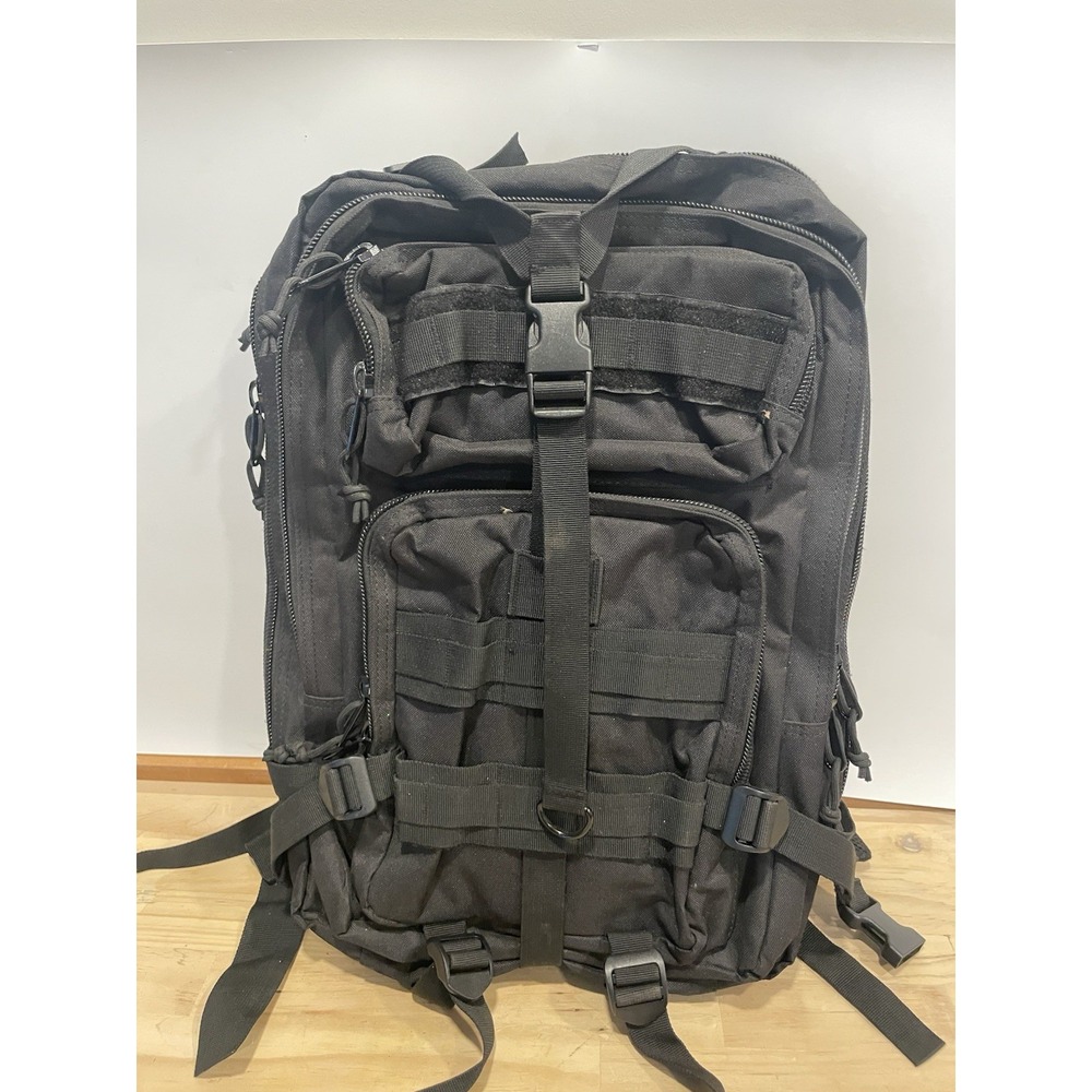G4Free Tactical Black Backpack With expanding compartments -18" X 12" Ships Fast